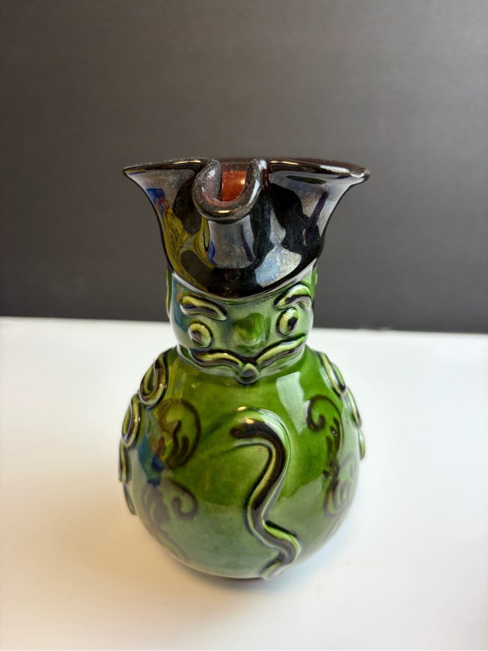 Vintage Hungarian Folk Art Miska Jug Ceramic Glazed